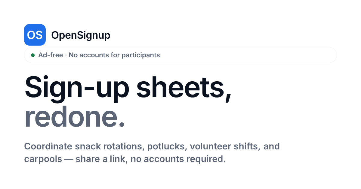 OpenSignup screenshot 1